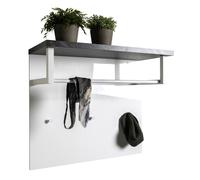 COMPOSAD | Appendiabiti della Linea MUNDI con 3 Ganci, Appendiabiti da Parete, Ingresso, Appendiabiti da Muro, (LxAxP) 82,30x71,30x35,20 cm, Colore Marmo Zebra e Bianco, Made in Italy
