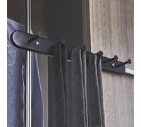 Appendiabiti per armadio con gancio laterale, resistente, multifunzione, estraibile, gancio da parete, accessori per armadio, accessori push-pull, organizer estensibile per guardaroba (nero 44