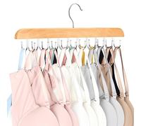 Appendiabiti per armadio, organizer per canottiere, con 20 ganci, in legno, pieghevole, salvaspazio, organizer per dormitorio e appartamento, per canottiere, reggiseni, sciarpe, cappelli, ecc.