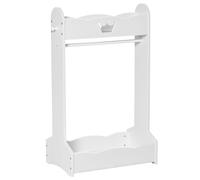 Appendiabiti per Bambini con Ripiani e Ganci Laterali in Legno 63x37x103 cm Bianco