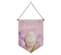 Appendiabiti per banner di Pasqua felice per parete con asta telescopica porta banner da appendere alla parete decorazioni per feste per interni, feste all'aperto