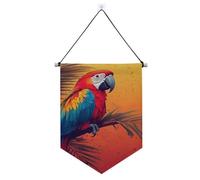 Appendiabiti per banner pappagallo tropicale per parete con asta telescopica banner da appendere decorazione da parete per interni, feste all'aperto