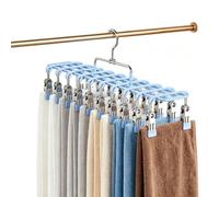 Appendiabiti per pantaloni con 20 clip: organizer per vestiti in acciaio in | Portapantaloni con 20 clip realizzato in acciaio inossidabile con rivestimento in PVC, misura 36,5 x 22 x 10 cm e pesa 310 g.