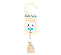 Appendiabiti per porta con fatina dei denti, targhetta per maniglia della porta, porta con denti da latte, scatola dei ricordi in legno con fessura per soldi e denti da latte, borsa decorativa per