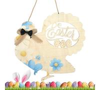 Appendiabiti per porta di decorazione di Pasqua, Pannello di benvenuto gallina a fiori fattoria, Pannello porta rustico allegra Pasqua per la decorazione della parete del portico e del cortile