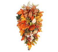 Appendiabiti per porta foglia d'acero, Ghirlanda di fiori artificiali autunnali Ghirlanda di decorazione del ringraziamento, Corona del raccolto per la decorazione da appendere alla parete di Hallowee