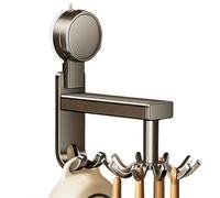 Appendiabiti per utensili da cucina | Asta da cucina in alluminio con 8 ganci per appendere | Gancio da cucina girevole a 360 gradi Organizer per utensili Hangeá