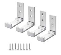 Appendiabiti Pieghevole a 90 ° Gancio Invisibile per Montaggio a Parete con Viti in Acciaio Inossidabile per Armadio Porta a Muro Cucina Bagno Muro Ufficio Guardaroba Bagno, 4 Pezzi (Argento)