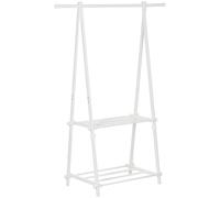 Appendiabiti pieghevole HOMCOM con 2 ripiani 107,5x45x150 cm bianco