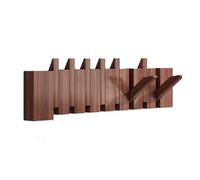 Appendiabiti Pieghevole in Legno con Figura Astratta da Parete in 3D, 8 Ganci, Ganci Appendiabiti da Parete con Ganci a Scomparsa, Appendiabiti da Parete in Legno Fatti a Mano per