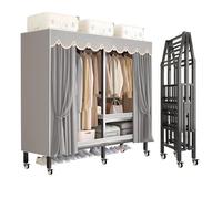 Appendiabiti pieghevole resistente con copertura, portatile fino a 907,2 kg, appendiabiti su ruote, armadio autoportante per camera da letto, 203 cm