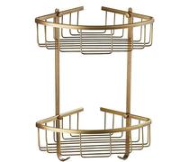 Appendiabiti, Portaoggetti da Doccia in Ottone Cestini Portaoggetti da Bagno Ripiani Angolari in Bronzo Antico 2 Ripiani Doccia Antiruggine Porta Shampoo Porta Shampoo Organizzatore Bagno Accessori Mo