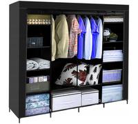 Appendiabiti portatili con ripiani di abbigliamento da 170 cm con copertura nera