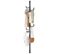Appendiabiti Regolabile Con Asta Di Tensione Dal Pavimento Al Soffitto, Da Terra, Appendiabiti Salvaspazio, Multifunzionale, Semplice, Adatto Per Soggiorno, Balcone, Cucina(White,3 hooks)