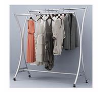 Appendiabiti resistente con rotelle, 120 x 50 x 155 cm, colore: argento, per camera da letto, soggiorno, esposizione al dettaglio, facile accesso