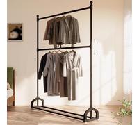 Appendiabiti Resistente, Porta Abiti E Cappelli, Appendiabiti A Doppio Palo, Con Ripiano Inferiore, Gambe Robuste Per Riporre Ed Esporre Abiti(150x40x160cm)