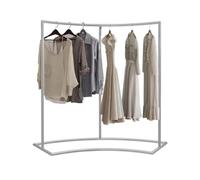 Appendiabiti rotondo, Appendiabiti semicircolare in acciaio inox, da pavimento, argento, confezione da 2, diverse misure(100x45x135cm)