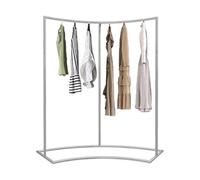 Appendiabiti rotondo, Appendiabiti semicircolare in acciaio inox, da pavimento, argento, confezione da 2, diverse misure(100x45x155cm)