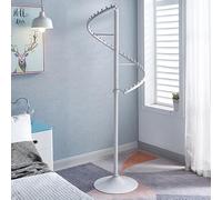 Appendiabiti rotondo girevole a spirale, 180,3 cm, per la casa e la vendita al dettaglio, design salvaspazio con ripiani, elegante finitura bianca
