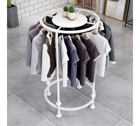 Appendiabiti rotondo in metallo con ripiano superiore, 70 cm, bianco, portatile, per casa e vendita al dettaglio, elegante per esporre e riporre indumenti