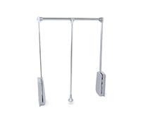 Appendiabiti Saliscendi per Armadio 45-60 cm Max 12Kg in Acciaio Emuca Cromo