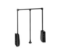 Appendiabiti Saliscendi Per Armadio In Acciaio 60-83x84cm Nero