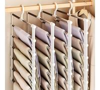 Appendiabiti Salvaspazio，Suuwwn 4 Pcs Grucce Pantaloni Pieghevole Appendi Pantaloni da Armadio per appendere pantaloni, gonne