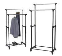 Appendiabiti Stender Doppio con Ruote Attaccapanni Salvaspazio Regolabile