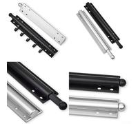 Appendiabiti telescopico regolabile a parete con 4 ganci rimovibili, costruito con lega di alluminio e materiali ABS (nero)