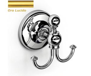 Appendiabito Doppio BRITISH 6.0x8.0xh8.00 cm Stile Inglese Classico primo Novecento in ORO lucido oro