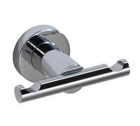 Appendiabito doppio in ottone cromato DECO 7x5xh3,5 cm stile retrò cromo lucido inox lucido