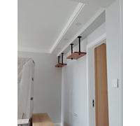 Appendiccio per bicchieri da vino - Nordic Iron Pipe Design Loft Scaffale in legno massiccio multistrato stile industriale per vino e piante Soluzione di conservazione duratura Arredamento r