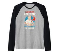 Appendice Chirurgia Perso La Mia Appendice Divertimento Uomo Ospedale Paziente Maglia con Maniche Raglan