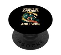 Appendice Warrior Ho combattuto e ho vinto il recupero chirurgico maschile PopSockets PopGrip Adesivo