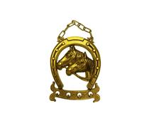 Appendichiavi , Porta chiavi da muro Cavallo , 4 posti dimensioni 11xh14 cm, peso 0,500 kg ottone brunito oro