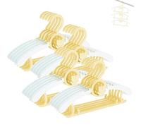 Appendini Bambini per l’armadio di Neonato e di Ragazzo e Ragazza, HGYZE 20 Stampelle Impilabili con Gancio, Regolabili e Antiscivolo Appendiabiti per Vestiti, Salvaspazio Grucce (Giallo & Bianco)