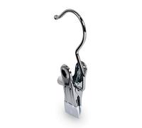Appendini con Pinza, Perfetti come Mollette per Stivali o Grucce Appendiabiti per Pantaloni e Vestiti, Set 4 Ganci Acciaio - 4x11cm - Domopak Living