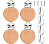 Appendini da parete in legno con motivo floreale per tappeti, trapunte e | Grucce decorative in legno per tappeti con clip in metallo e design floreale, che forniscono una presa salda per appendere