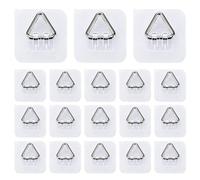 Appendini da parete per piastre da parete, set di ganci adesivi invisibili, supporto per piatti per immagini, supporto da parete, 18 ganci in acciaio inox, supporto verticale per immagini decorative