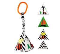 Appendini Giocattolo Sonaglio,Giocattolo Sonaglio Per Passeggino | Gancio Sonaglio Riempito con Disegno Geometrico,Sonaglio Compatto per Seggiolino Auto Giocattolo per Divertimento di Sviluppo per