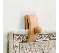 Appendini per tappezzeria, grucce da parete in legno, clip per trapunte, clip da parete per appendere, clip da parete in legno, 4 pezzi) (4, bianco avorio)