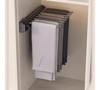 Appendini telescopici estraibili per pantaloni, in acciaio inox, per risparmiare spazio, resistenti e appendiabiti, grigio, 51 cm
