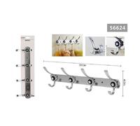 APPENDINO A 4 GANCI APPENDI ABITI ASCIUGAMANO BAGNO FIORE DIAMANTE 35X10CM 56624