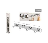 APPENDINO A 4 GANCI FORMA DELFINO PORTA ASCIUGAMANI PARETE BAGNO 28X3.2 CM 56616