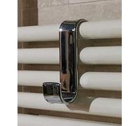 Appendino bagno merlino, per termoarredo box doccia, a S, cromo lucido, resina