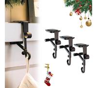 Appendino for Ghirlande Regolabile 2 in 1 Senza Trapano,2025 Appendini for Calze da Camino,Design a Doppio Gancio con un Peso Massimo di 20 Libbre per Decorazioni Stagionali Dom(Size:3pcs,Color:black)