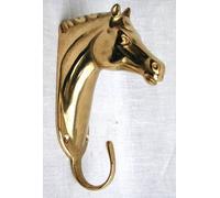 Appendino Gancio attaccapanni in ottone testa cavallo 14 cm portabriglie appendi