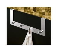 GEDY Appendiabiti da porta o mobiletto multiplo cromato, Battente 40CM, Misure e peso prodotto: 40X7,2X5,4 CM & 0,39 KG, Appendi accappatoio bagno in acciaio inox, Design R&S Gedy, 2 anni di garanzia
