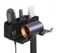 Appendino Per Asciugacapelli - ABS 16x11x6,5 Cm | Porta Asciugacapelli | Scaffale Di Stoccaggio | Organizzatore Per Attrezzi Per Capelli Da Bagno Senza Trapano Montato A Parete, Supporto Per Asciugaca