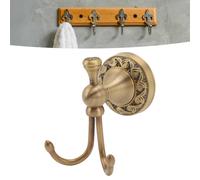 Appendino per Asciugamano da Bagno in Ottone e Acciaio Inox, Stile RetrÃ², Montaggio a Parete con Doppio Gancio